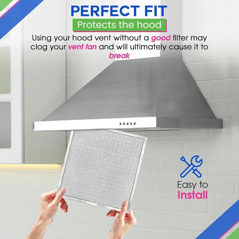 Bagean Stove Hood Vent Filter 11.60” x 11.22” BPQTAF S99010316 Compatible with Broan Range Hood Filter Replacement - Aluminum Mesh Kitchen Overhead Fan Screen - Blocks Grease & Filters Oven Air (1-Pk) - Image 5